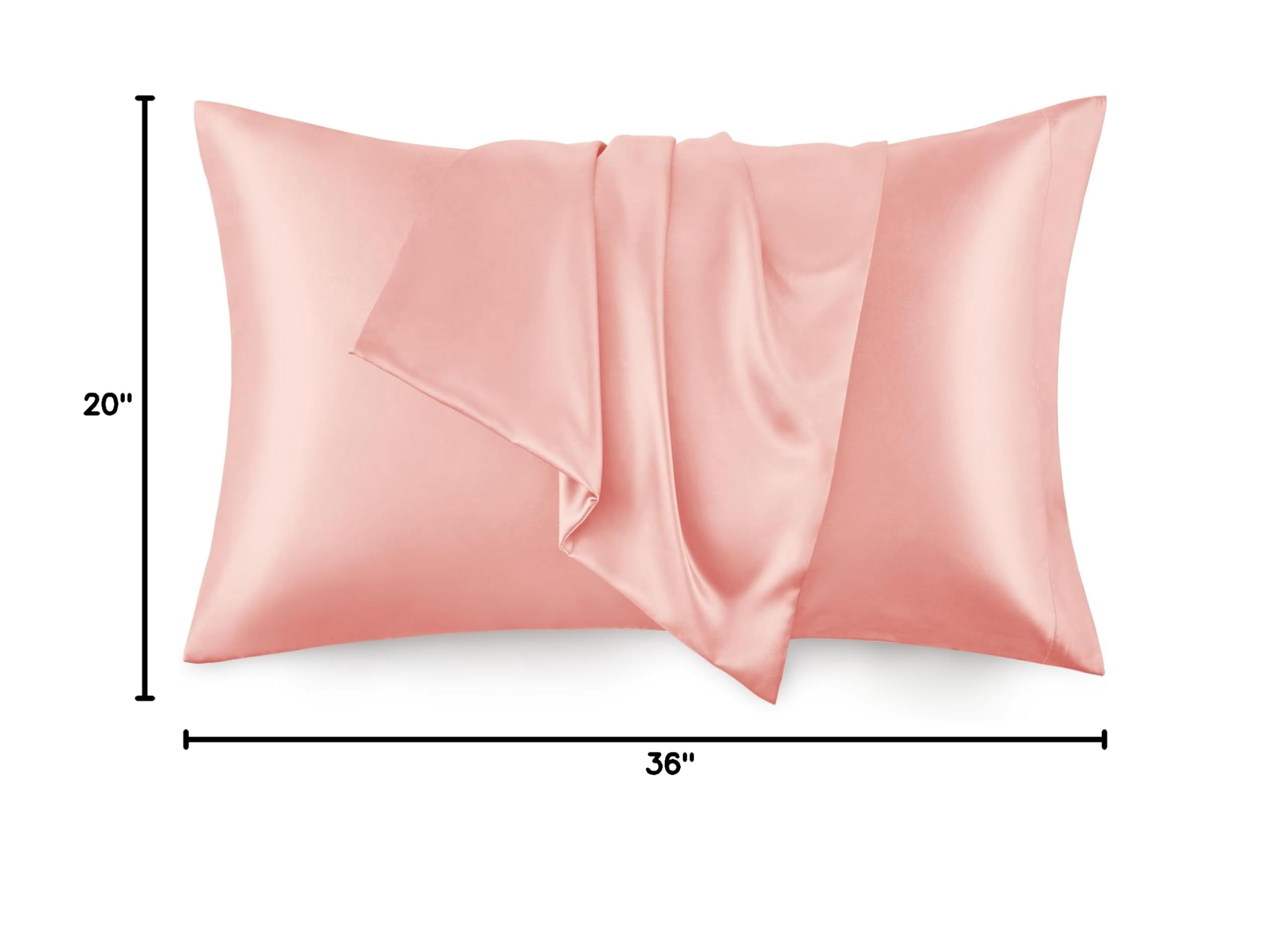LOUDKS Satin Pillowcase Set of 2 Queen Size 20x30, Cooling Pillow Covers for Hair and Skin, Silky Smooth with Envelope Closure, Similar to Silk, White