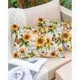 thumbnail image 6 of Sunflower Throw Pillow Covers, Summer Botanical Vintage Spring Floral Butterfly Soft Breathable Pillow Cases with Zipper for Sleeping, Small Pillowcases for Couch Bed Sofa Chair 16x24 Inches, 6 of 6