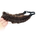 thumbnail image 2 of DIGUAN Wide Fishtail 2 Strands Synthetic Hair Braided Headband Classic Chunky Plaited Braids Elastic Stretch Hairpiece (Chocolate), 2 of 4