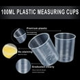 thumbnail image 2 of 100Pcs 100ML Plastic Graduated Measuring Beaker Set, Clear Liquid Measuring Mixing Cups for Epoxy Resin, Liquid Container Beakers for Resin Epoxy Paint Food, Lab Use, Raised Graduations,Tapered Spout, 2 of 6