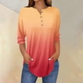 thumbnail image 2 of Womens Tops 3/4 Length Sleeve Tops Neck Casual Print Tunic T Shirts Three Quarter Length Tops Blouses For Women, 2 of 5