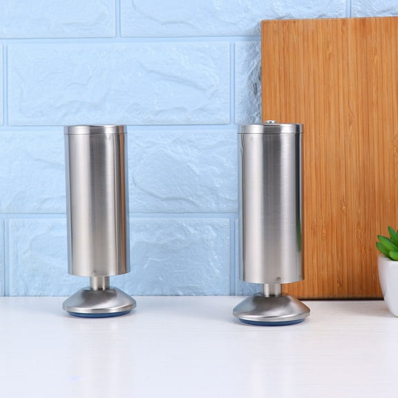HEMOTON  4 Pcs Kitchen Cabinet Legs Stainless Steel Furniture Height-adjustable Work