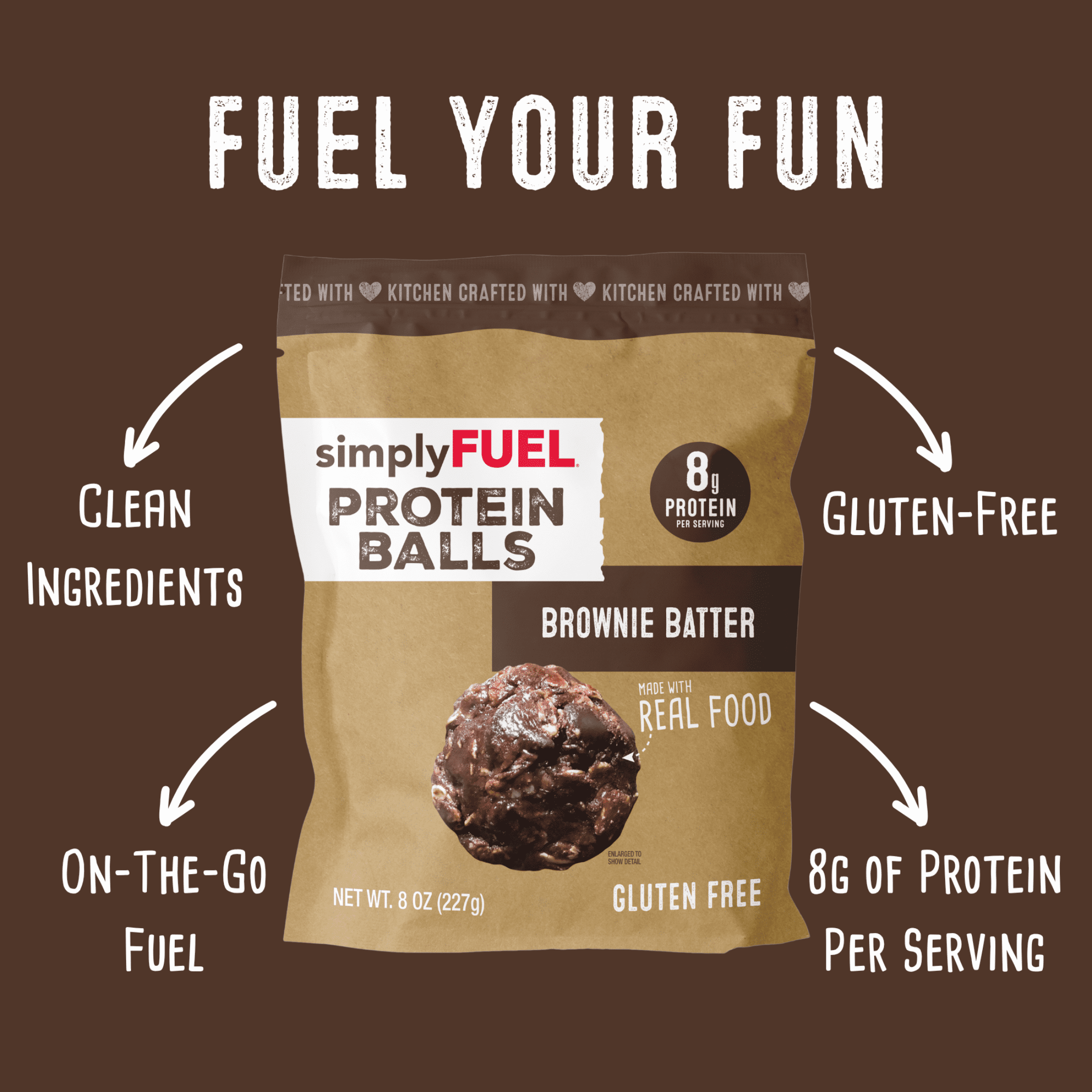 simplyFUEL Protein Balls Brownie Batter 8oz