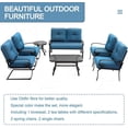 thumbnail image 6 of SOLAURA 7-Piece Patio Furniture Outdoor Metal Conversation Set (2 Spring Chairs, 2 Patio Chairs, Loveseat with Coffee Table and Side Table) - Peacock Blue, 6 of 7