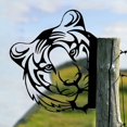 thumbnail image 2 of Valla metálica para decoración de jardín - decoración exterior - animales tigre - decoración de jardín - escultura de hierro fundido oxidado - decoración de pared, 2 of 5