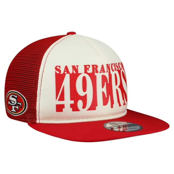 Men's New Era Cream/Scarlet San Francisco 49ers  Cutout A-Frame 9FIFTY Snapback Hat