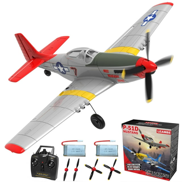 Avión de avión a control remoto LEAMBE P51 Mustang con 3 modos