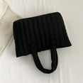 thumbnail image 4 of Bolsas acolchadas con asa superior Bolsa acolchada de algodón informal para vacaciones de fin de semana (negro), 4 of 8
