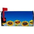 thumbnail image 5 of Coolnut Mailbox Cover Sunflowers with Sunglasses On Blue Post Mail Box Cover Magnetic Mail Wraps Cover Oversize 25.4" L x 20.78" W, 5 of 5