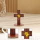 thumbnail image 5 of madera pie, crucifijo pequeño con soporte, regalo religioso 3,15 pulgadas, adorno Jesús para inauguración casa o boda., 5 of 7