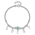 thumbnail image 5 of Auriga Fine Jewelry 925 Sterling Silver Rhod-pltd Enamel Clover LUCKY 7.25inch w/1inch ext Bracelet for Women, 5 of 6