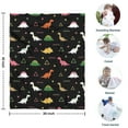 thumbnail image 4 of Black Dinosaurs Geometric Pattern Blanket,Comfortable Soft Flannel Throw Blanket,All Season,Warm Lightweight Blankets for Sofa Bed Couch Living Room Chair,30"x40", 4 of 4