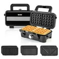 thumbnail image 1 of Gymax 3 in 1 Waffle Maker 1082WW Electric Panini Press Grill w/ Non-stick Plates, 1 of 10
