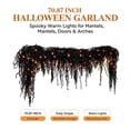 thumbnail image 2 of 6.56 Ft Halloween Black Rope Fringe Garland, Lighted Faux Black Garland Gothic Hanging Vine for Mantle Banister Spooky Halloween Decor, 2 of 7