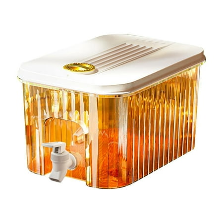 

Fattazi Clearance! 1 Gallon Clear Beverage Dispenser For Fridge Premium Plastic Small Iced Water Jug Holder With Filter Spout Spigot Refrigerator Drinks Container For Parties Juice Pitcher