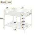 thumbnail image 3 of Generic Full over Full Metal Bunk Bed for Teens & Adults - Space-Saving Design, Noise Reduced, No Box Spring Needed, Heavy-Duty Steel Frame,White, 3 of 9