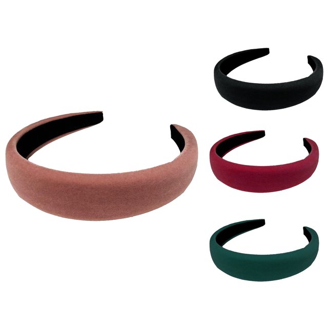 Dress Choice 4 PCS Padded Headbands Velvet Headband Puffy Sponge Thick