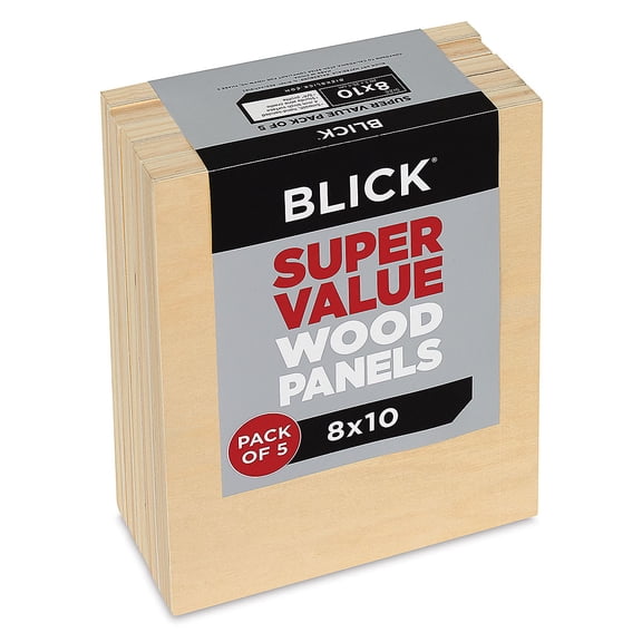 Blick Super Value Wood Panel Pack - 8" x 10", Pkg of 5