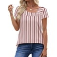 thumbnail image 3 of UVN Womens Summer Blouses Short Petal Sleeve Square Neck Ladies Button Shirts Dressy Casual Tunic Tops, 3 of 9