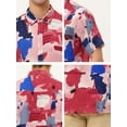 thumbnail image 6 of Lars Amadeus Men's Printed Button Down Short Sleeves Hawaiian Color Block Shirts, 6 of 6