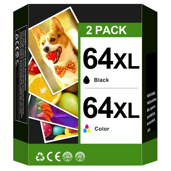 64XL Ink Cartridge for HP Printers 64 XL Cartouche Encre for HP 64XL Ink Cartridges Black and Color Compatible for HP64XL for HP Envy Photo 7855 7864