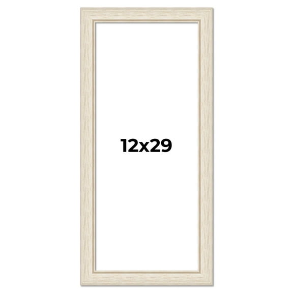 12x29 Frame White Real Wood Picture Frame Width 1.75 inches | Interior Frame Depth 0.5 inches |