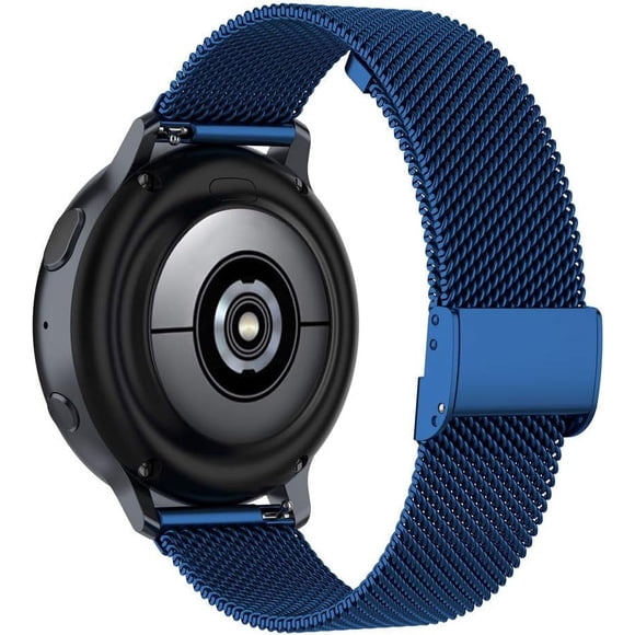 KOMI Bracelet de Montre en Maille d'Acier Inoxydable Boucle d'Absorption Magnétique à Dégagement Rapide Bracelet de Remplacement 18mm 20mm 22mm pour Hommes Femmes Bleu Foncé