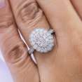 thumbnail image 4 of AFFY 1 Carat Moissanite Diamond Milgrain Cluster Engagement Ring for Women 14K White Gold over Silver-5.5, 4 of 7