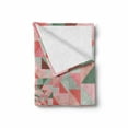 thumbnail image 2 of Retro Soft Flannel Fleece Throw Blanket, Unusual Art Composition of Geometrical Shapes Triangles Pastel Color Pattern, Cozy Plush for Indoor and Outdoor Use, 70" x 90", Green Pink Coral, by Ambesonne, 2 of 6