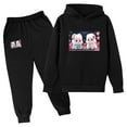 thumbnail image 2 of Jinhomg Little Kids Cute Outfits Fall Comfy Dog Graphic Hooded Sweatshirts and Elastic Waist Jogger Pants Toddler Boys Girls 2 Piece Loungewear 2025 Saving Black 3 Years, 2 of 3