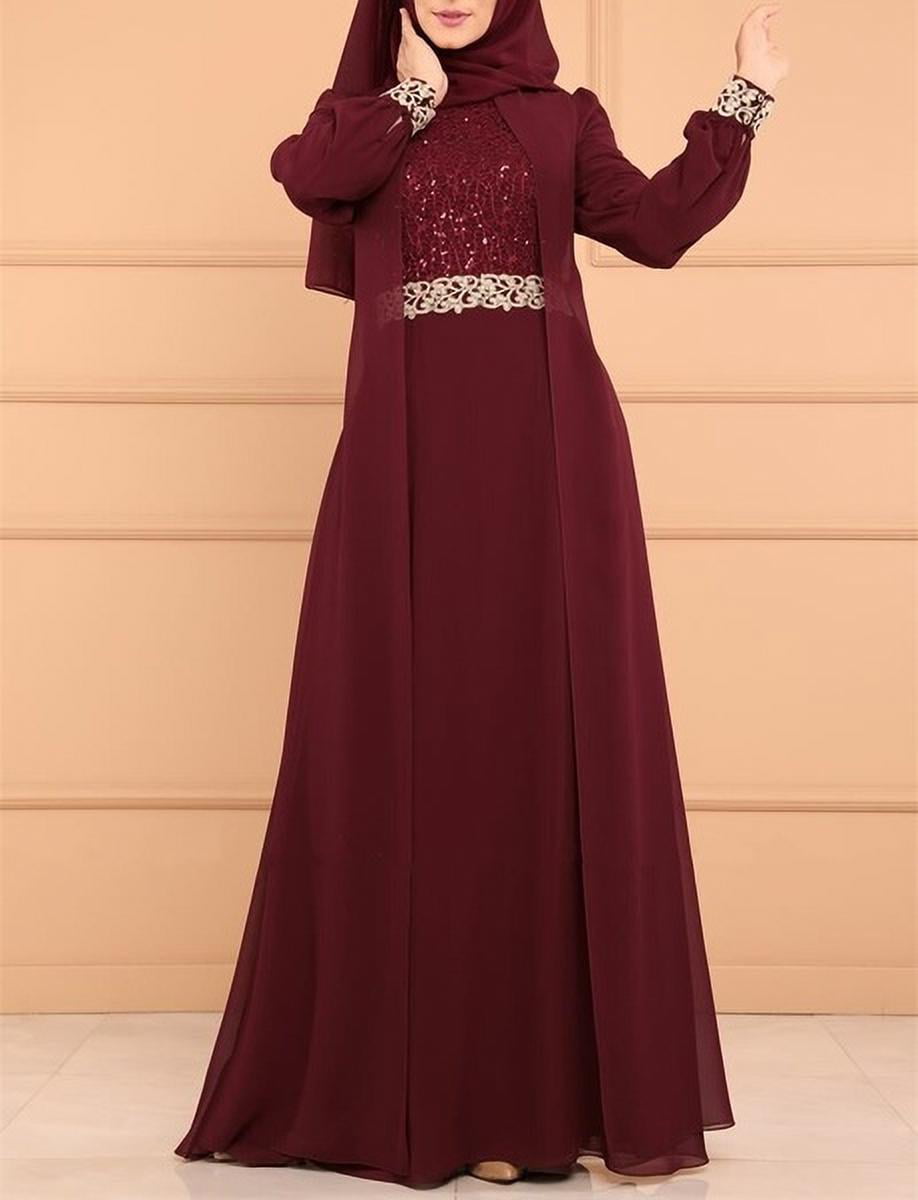 Women Elegant Muslim Evening Maxi Dress ...