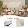 thumbnail image 5 of Zimtown Acacia Wood Rocking Chair for Outdoor and Indoor, Wooden Rocker w/ Cushion for Patio Garden Deck Poolside, Teak Color, 5 of 9