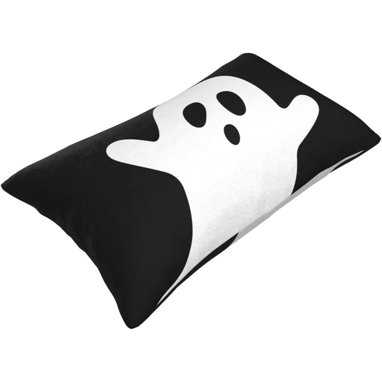 Halloween Ghost Throw Pillow Covers – Set Of 2, 20x20 Inches, Faux Fur & Velvet, Spooky Fall Decor