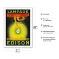 thumbnail image 2 of Edison Lamps (Lampade) Light Bulbs - Vintage Italian Advertising Poster c.1924 - Fine Art Rolled Canvas Print 27in x 40in, 2 of 4
