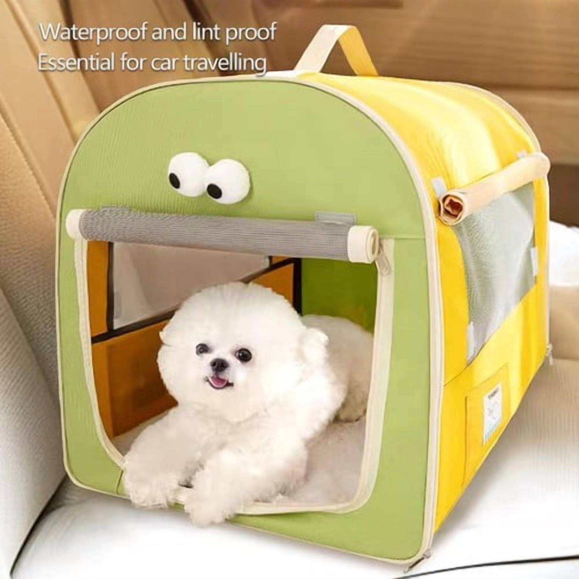 Colourtree Portable Dog Crate Oxford Cloth Material Dustproofs and Breathable Collapsibles Dog Crate Dog Crate for Car Suitable for Small and Medium Sized Dogs