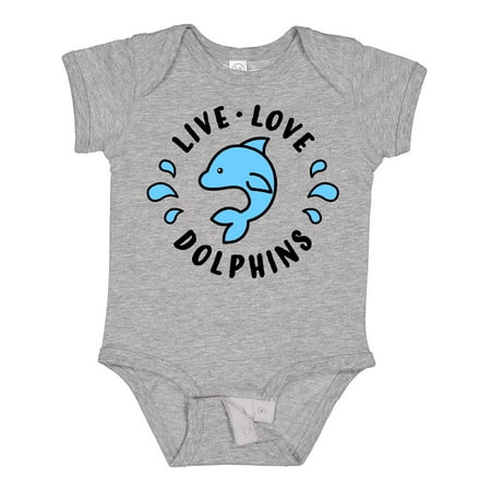 

Inktastic Live Love Dolphins Gift Baby Boy or Baby Girl Bodysuit
