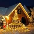 thumbnail image 5 of Guirnalda de luces LED tipo cascada de 9 x 3,5 m con forma de carámbano, para bodas, fiestas, jardín, árbol de Navidad, estrellas, 317 luces LED, 5 of 5