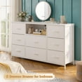 thumbnail image 2 of EnHomee 8 Drawers Dresser TV Stand with Outlet Wide Dresser&Chests of Drawers Fabric Dressers TV Console Storage Unit for Living Room, White, 2 of 7