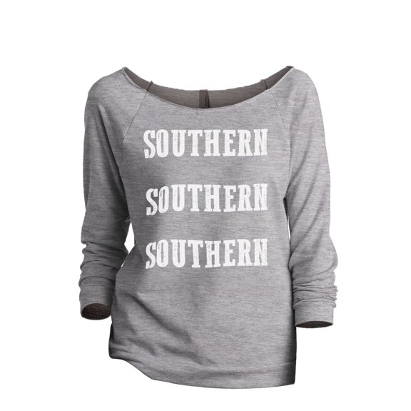 Thread Tank Southern Southern Women's Slouchy 3/4 Sleeves Raglan Sweatshirt Sport Grey Small