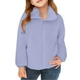 thumbnail image 4 of Ruyang Girls Sherpa Fleece Jacket Kids Mock Neck Zip Up Fuzzy Coat Fall Winter Warm Soft Cozy Long Sleeve Furry Outwear, 4 of 7