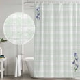 thumbnail image 5 of Blue Spring Floral Shower Curtain, Waterproof Shower Curtains for Bathroom, Watercolor Teal Plaid Summer Botanical Washable Fabric Bathtub Curtain Set Bath Decor with 12 Hooks 48"x72", 5 of 8
