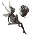 thumbnail image 6 of Outdoor Garden Statue 15x6cm Lawn Yard Fairy Sculpture Fountain Sitting Fairies Figurine Decoration Yard Backyard Ledge Shelf Angel Ornament , Brown, 6 of 8