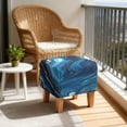 thumbnail image 4 of SCRAWLGOD Marble Print Navy Blue Stretch Square Ottoman Cover Breathable Folding Storage Stool Furniture Protector Soft Square Slipcover with Elastic Bottom for Living Room, 4 of 7