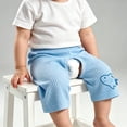 thumbnail image 2 of SHTXOZHI Baby Open-Crotch Shorts Elastic Waist Comfortable Ribbed Boys Pants Summer Casual Outdoor Girls Bottoms, 2 of 6
