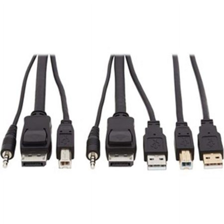 UPC: 0037332241658 | Tripp Lite Displayport Kvm Cable Kit 4k 3.5mm Audio 3xm/3xm M/m 6ft – Video / / Audio Cable – Usb Mini Jack Displayport (m) To Type B Mini Jack Displayport (m) – 6 Ft – 4k Support