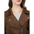thumbnail image 6 of MODA NOVA Juniors Faux Suede Long Sleeve Zip Up Moto Biker Jacket, 6 of 6