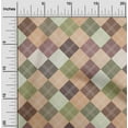 thumbnail image 2 of oneOone Cotton Poplin Twill Dark Beige Fabric Check Quilting Supplies Print Sewing Fabric By The Yard 56 Inch Wide, 2 of 4