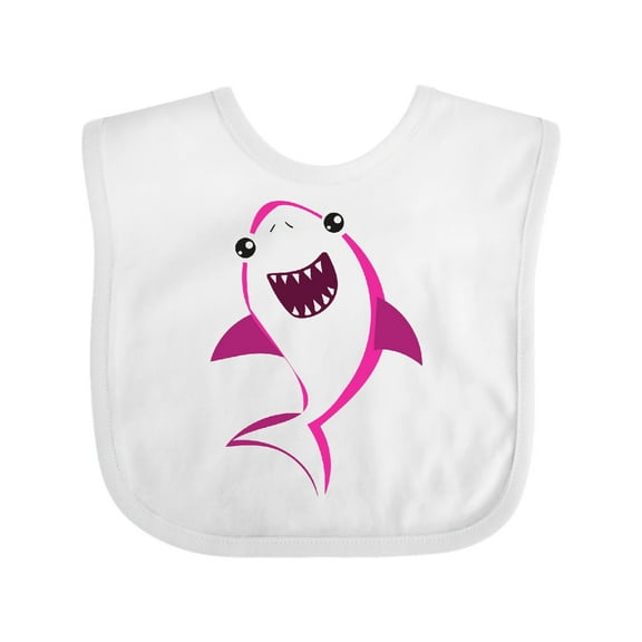 Inktastic Cute Shark, Little Shark, Pink Shark, Sea Animal Boys or Girls Baby Bib
