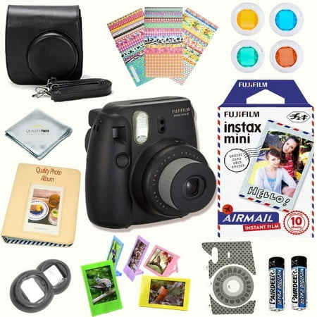 Fujifilm Instax Mini 8 Camera Black + Fujifilm Instax mini 8 instant films 10 pack (Air Mail) + MASSIVE BUNDLE for Fujifilm instax mini 8 camera