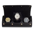 thumbnail image 4 of Sywqhk Estuche portátil de almacenamiento para relojes con 3 ranuras, soporte para caja de relojes Retro (negro), 4 of 8